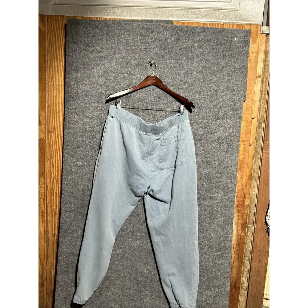 Cuts Pants Mens 2XL Blue Fleece Sweatpants Joggers Elastic Waist Pockets